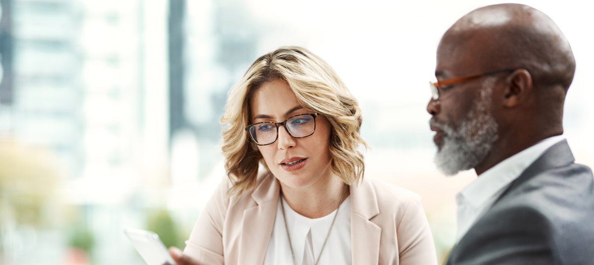 Business meeting between man and women