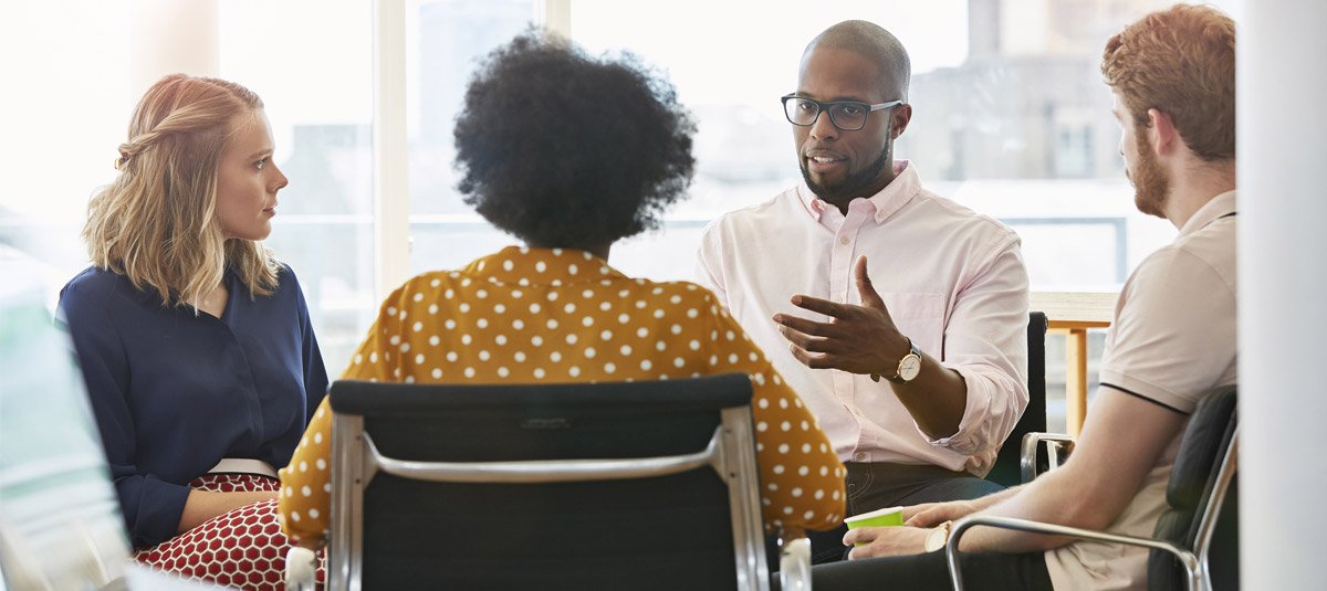 People having business meeting